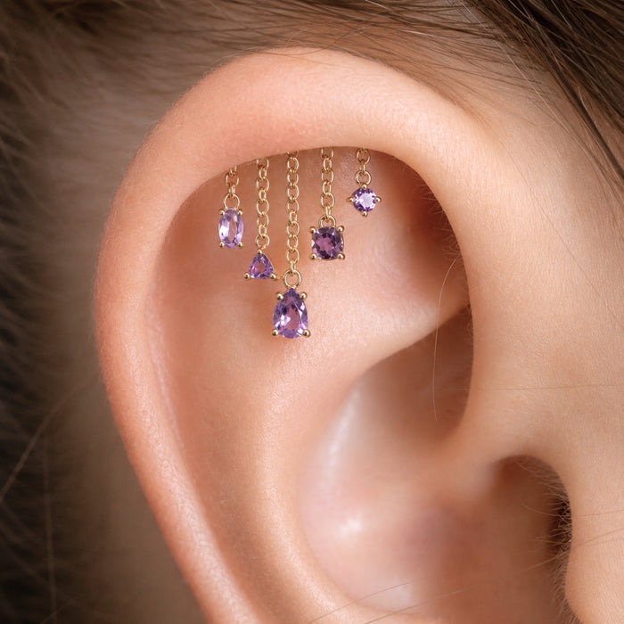 Amethyst Multi-Cut Chandelier Earring