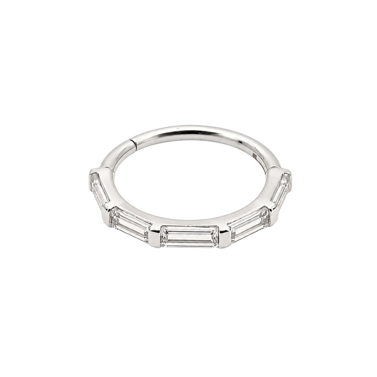 Baguette Crystal Clicker Hoop