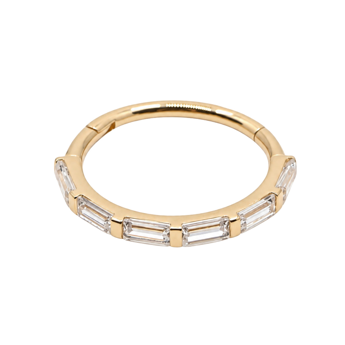 Baguette Crystal Clicker Hoop