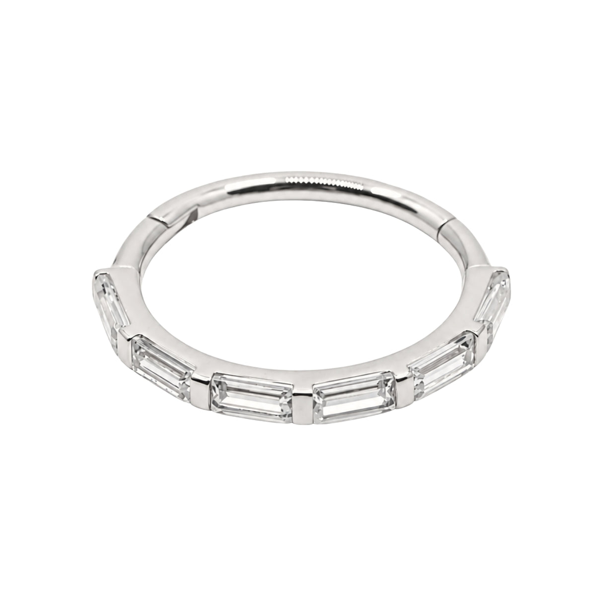 Baguette Crystal Clicker Hoop