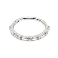 Baguette Crystal Clicker Hoop