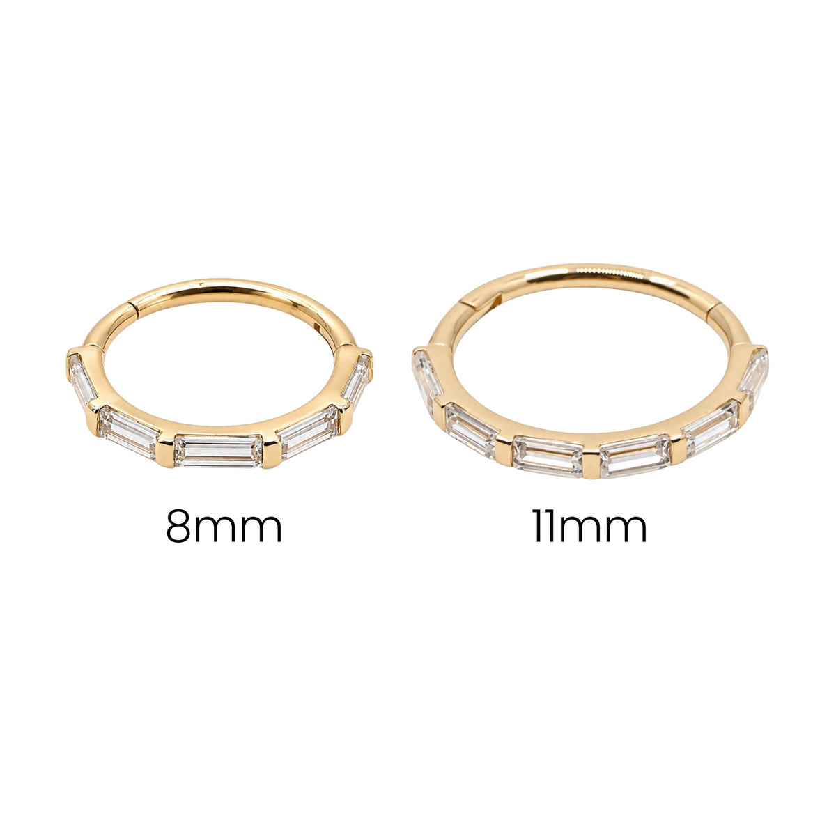 Baguette Crystal Clicker Hoop