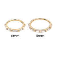 Baguette Crystal Clicker Hoop