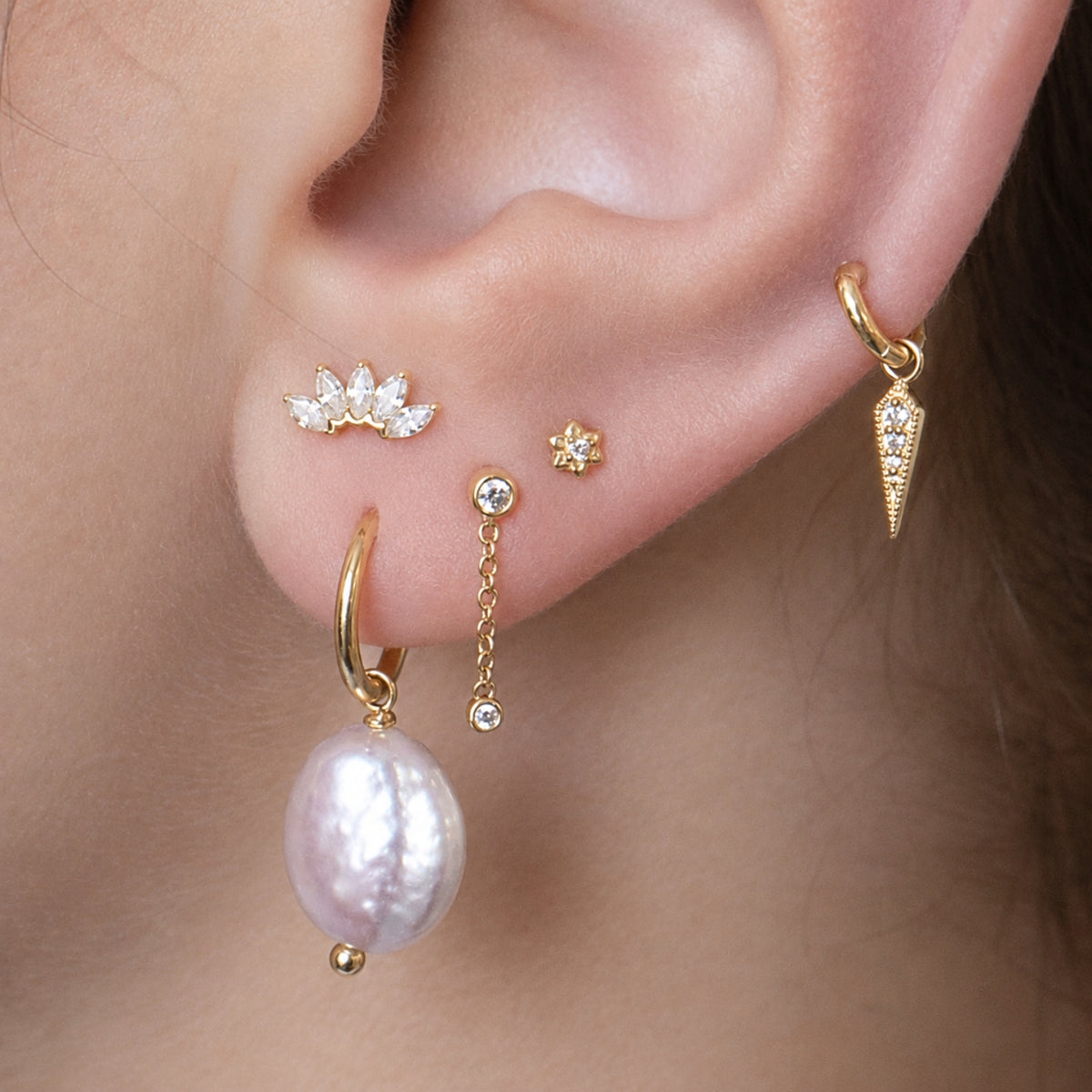 Round Swarovski Crystal Dangle Earring
