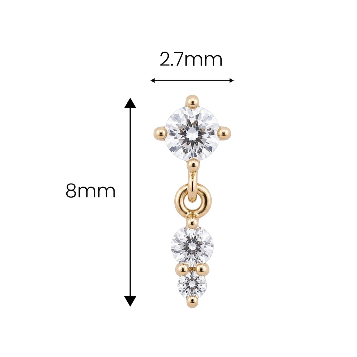 Tiny Crystal Dangle Earring