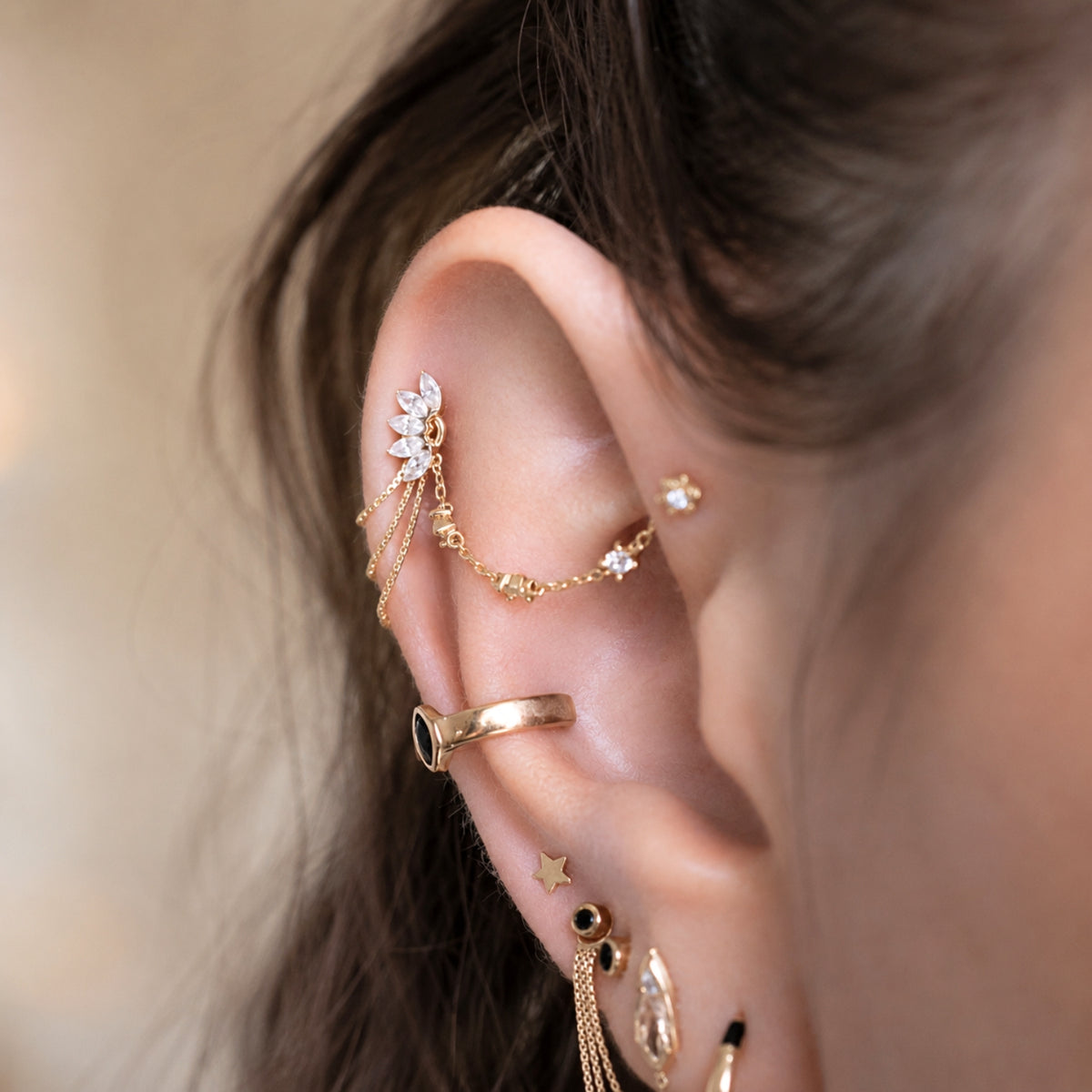 Crystal Fan Earring