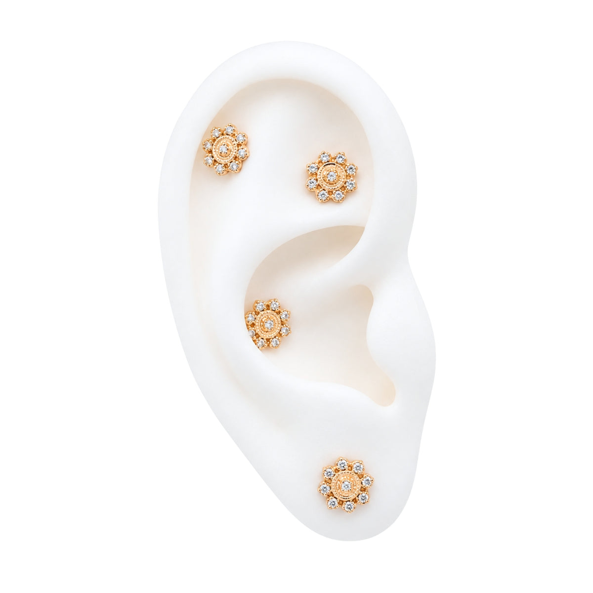 Filigree Crystal Flower Earring