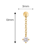 Single Crystal Dangle Vertical Helix Earring