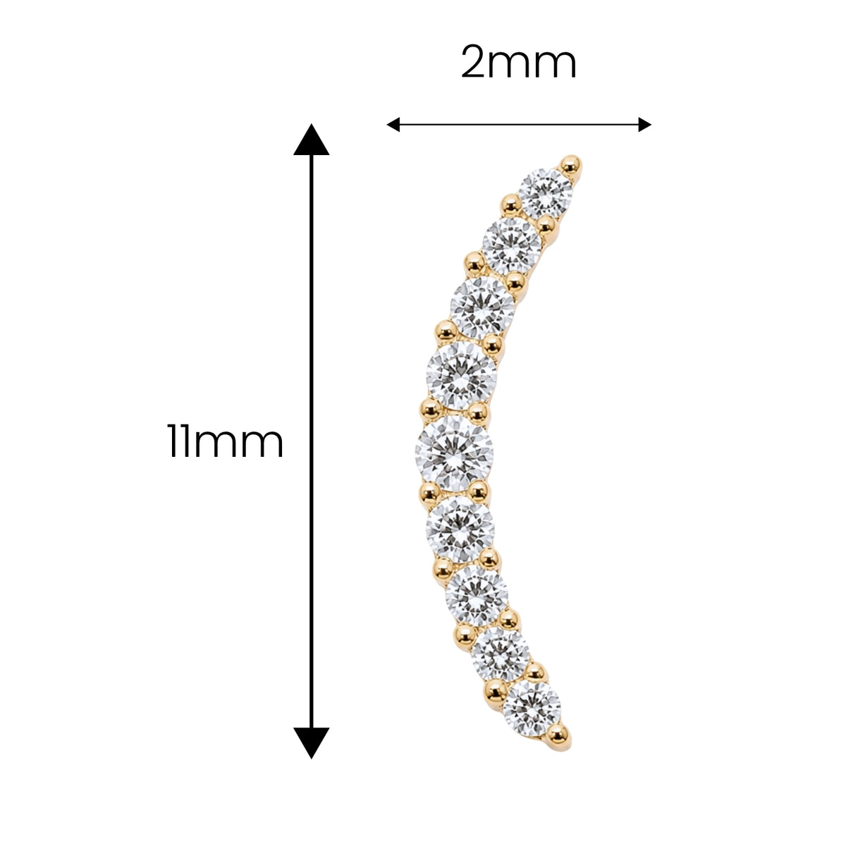Curved Crystal Earring