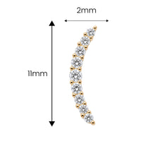 Curved Crystal Earring