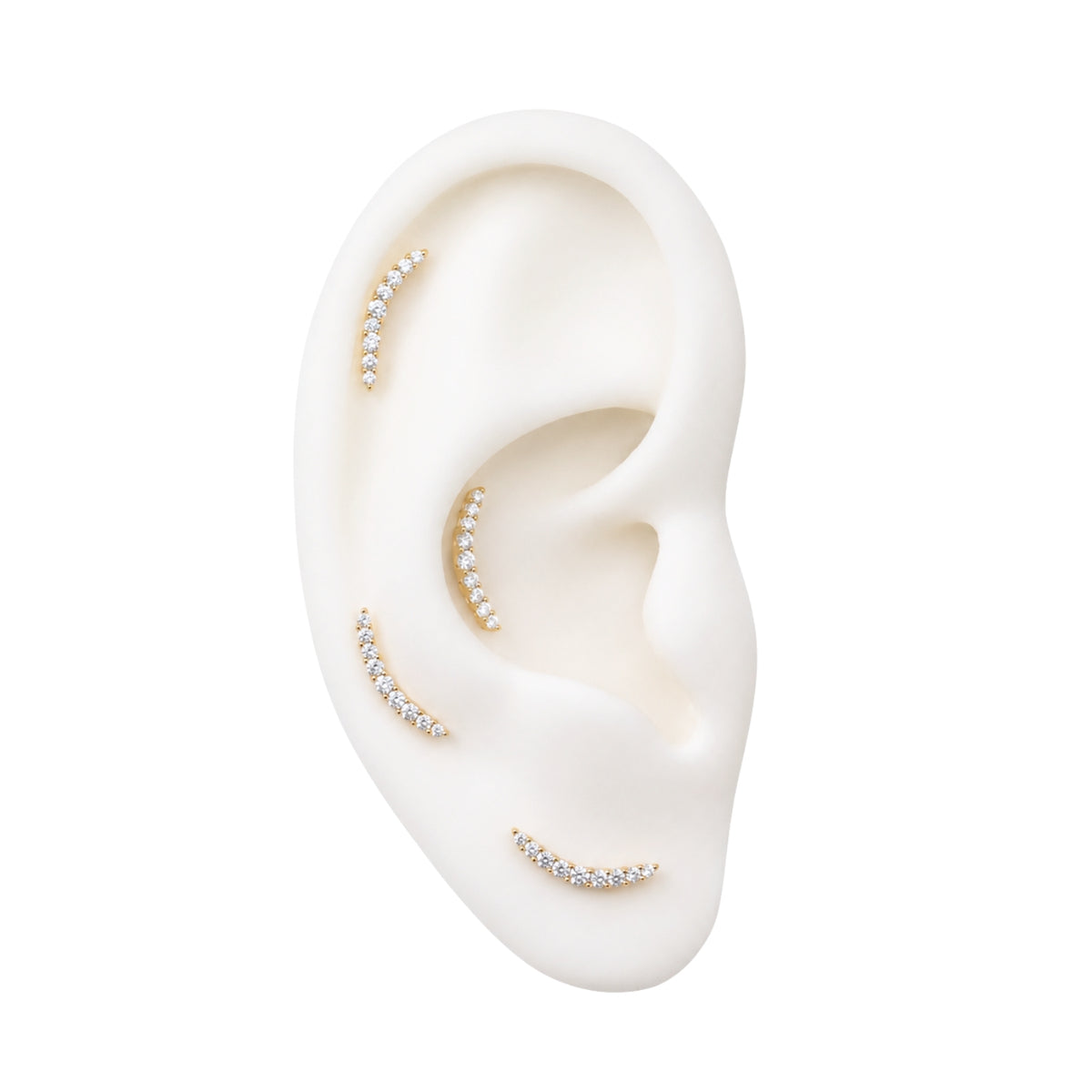 Curved Crystal Earring