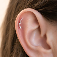 Curved Crystal Earring