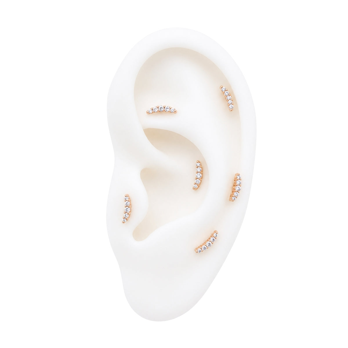 Small Curved Crystal Earring