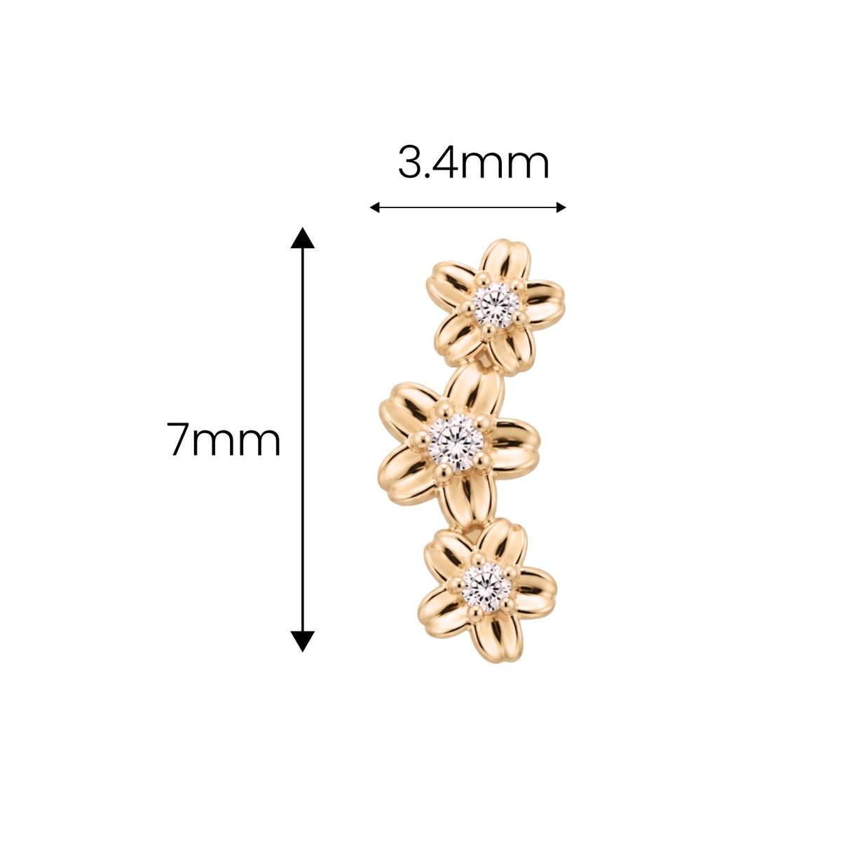 Curved Flower Earring