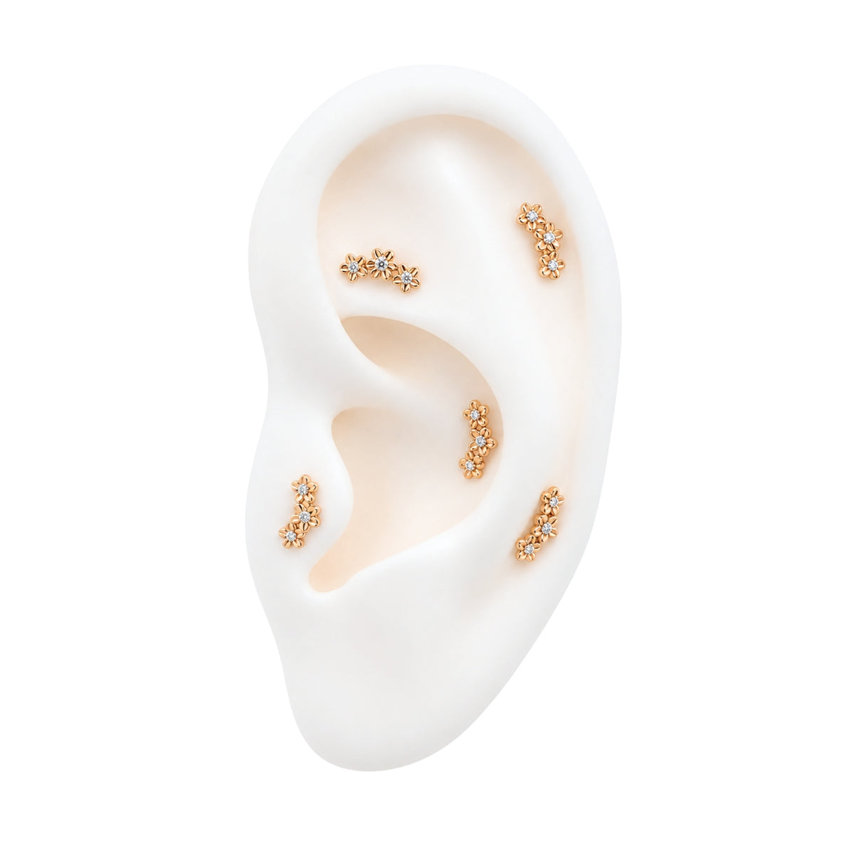 Curved Flower Earring