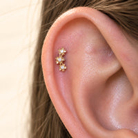 Curved Flower Earring