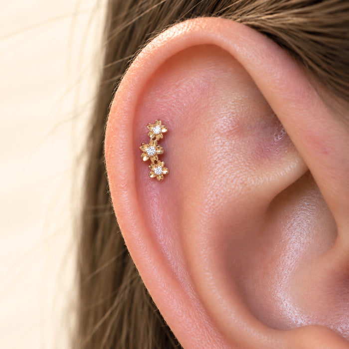 Curved Flower Earring
