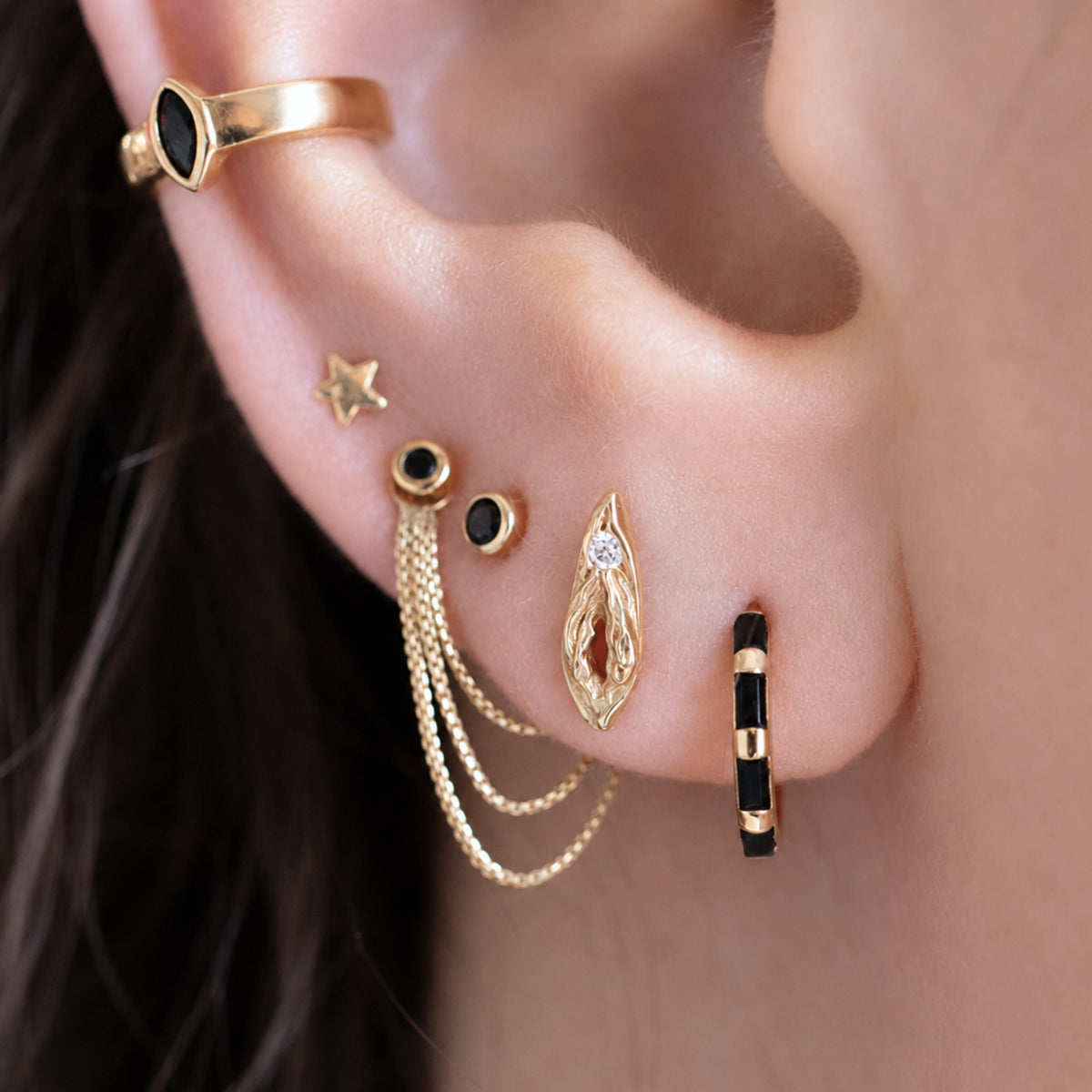 Diamond Vulva Earring