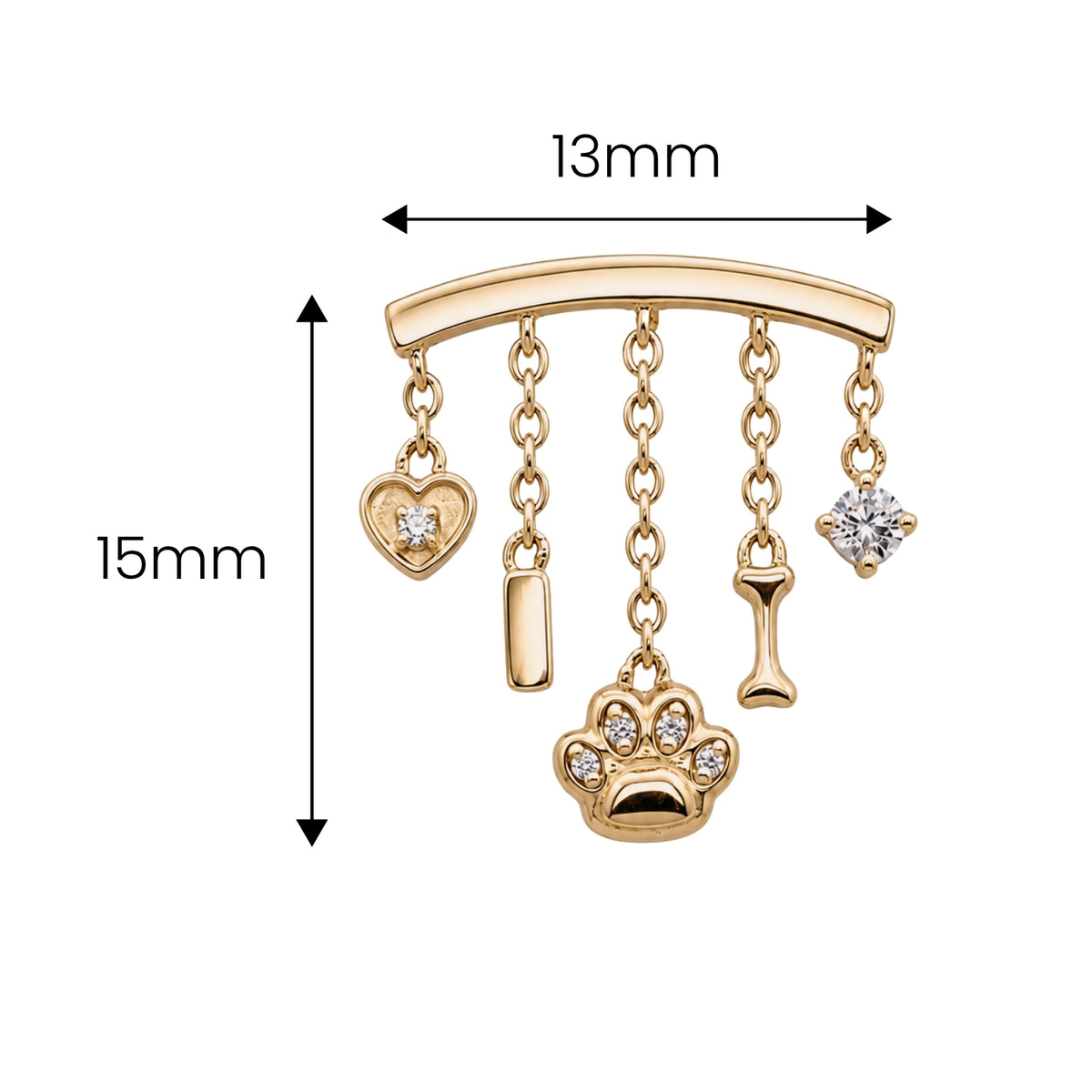 Crystal Dog Mama Earring