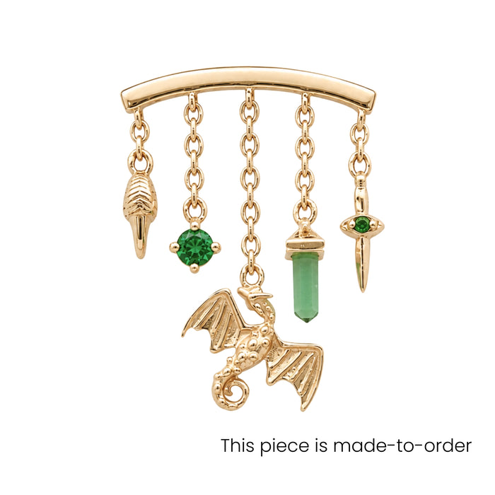 Emerald Amphithere Earring