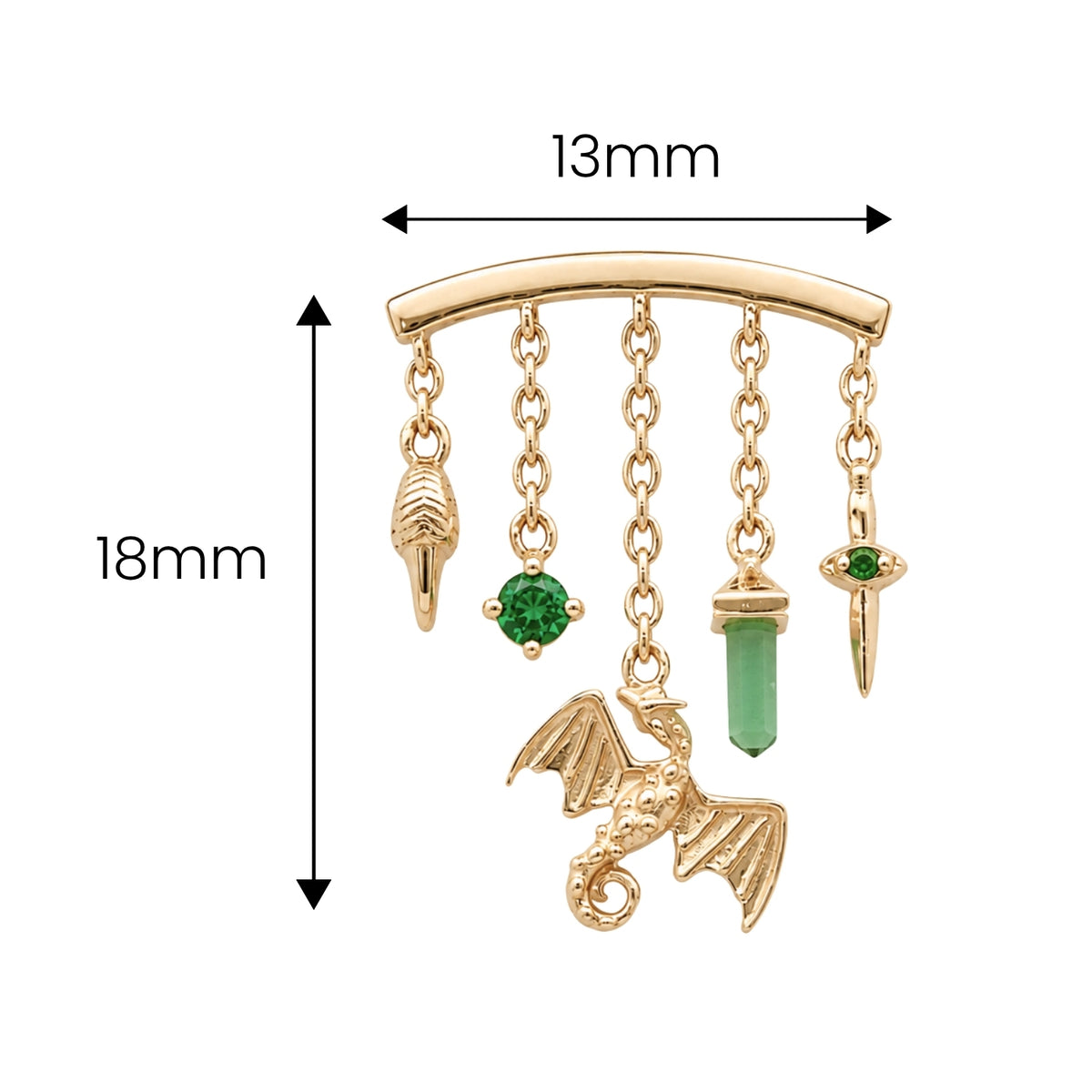 Emerald Amphithere Earring