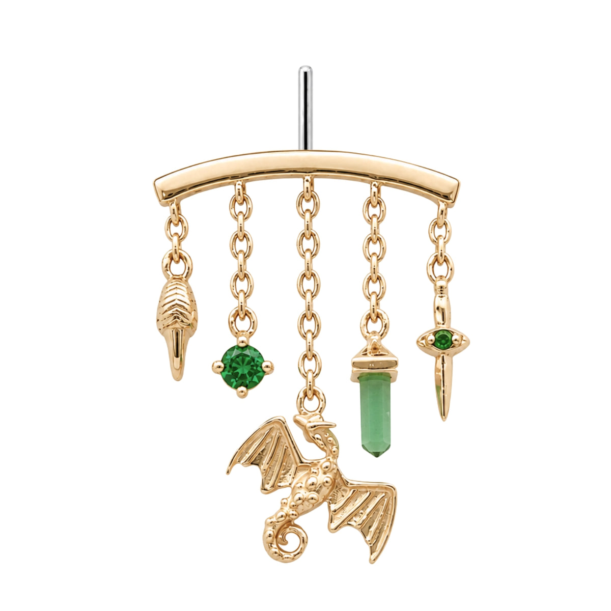 Emerald Amphithere Earring