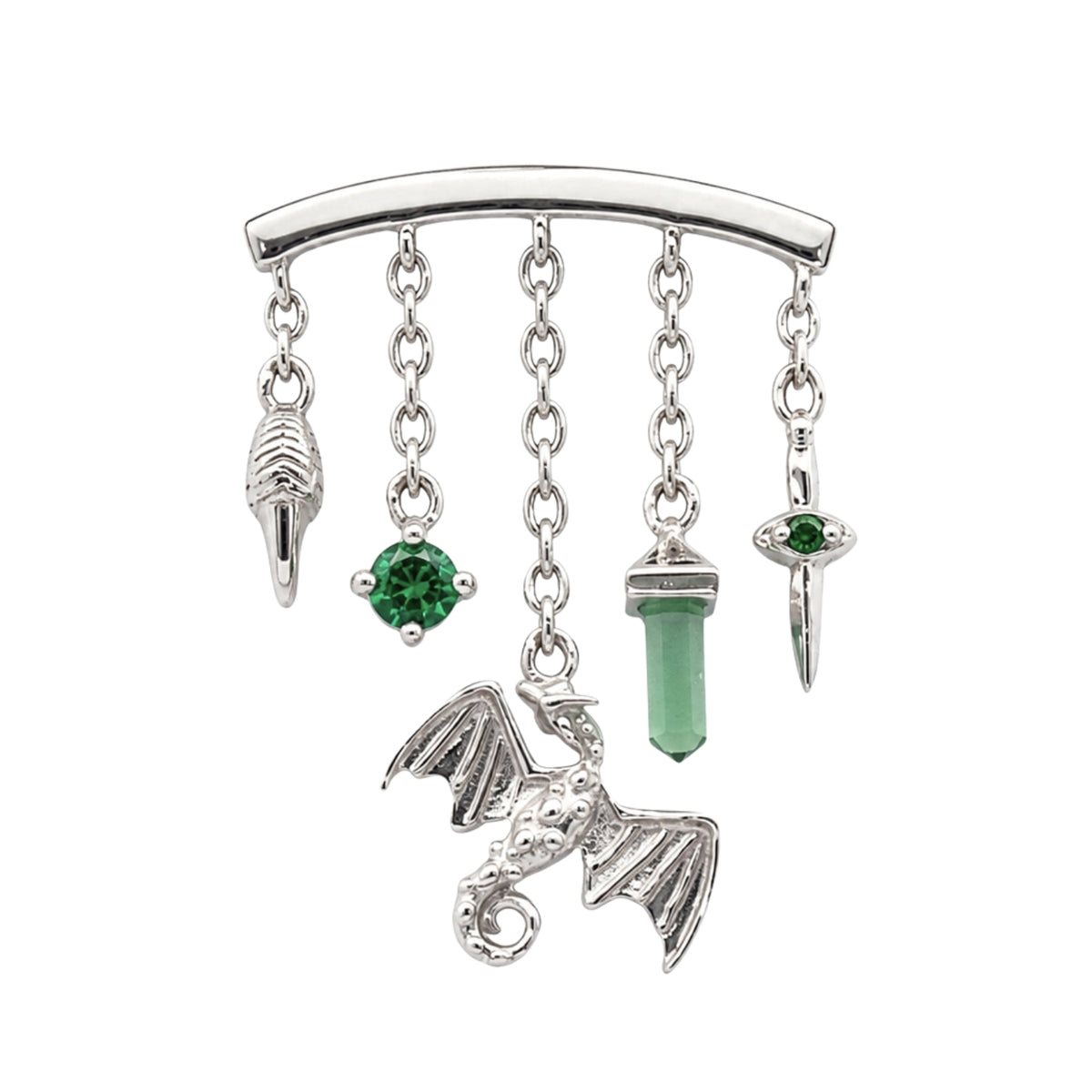 Emerald Amphithere Earring