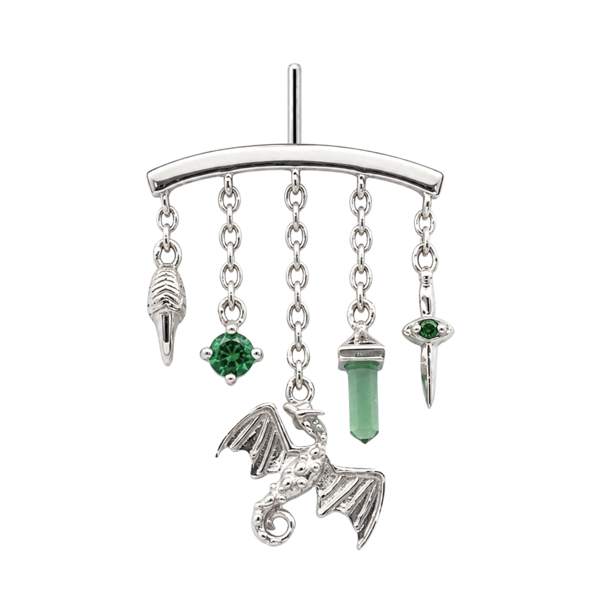 Emerald Amphithere Earring