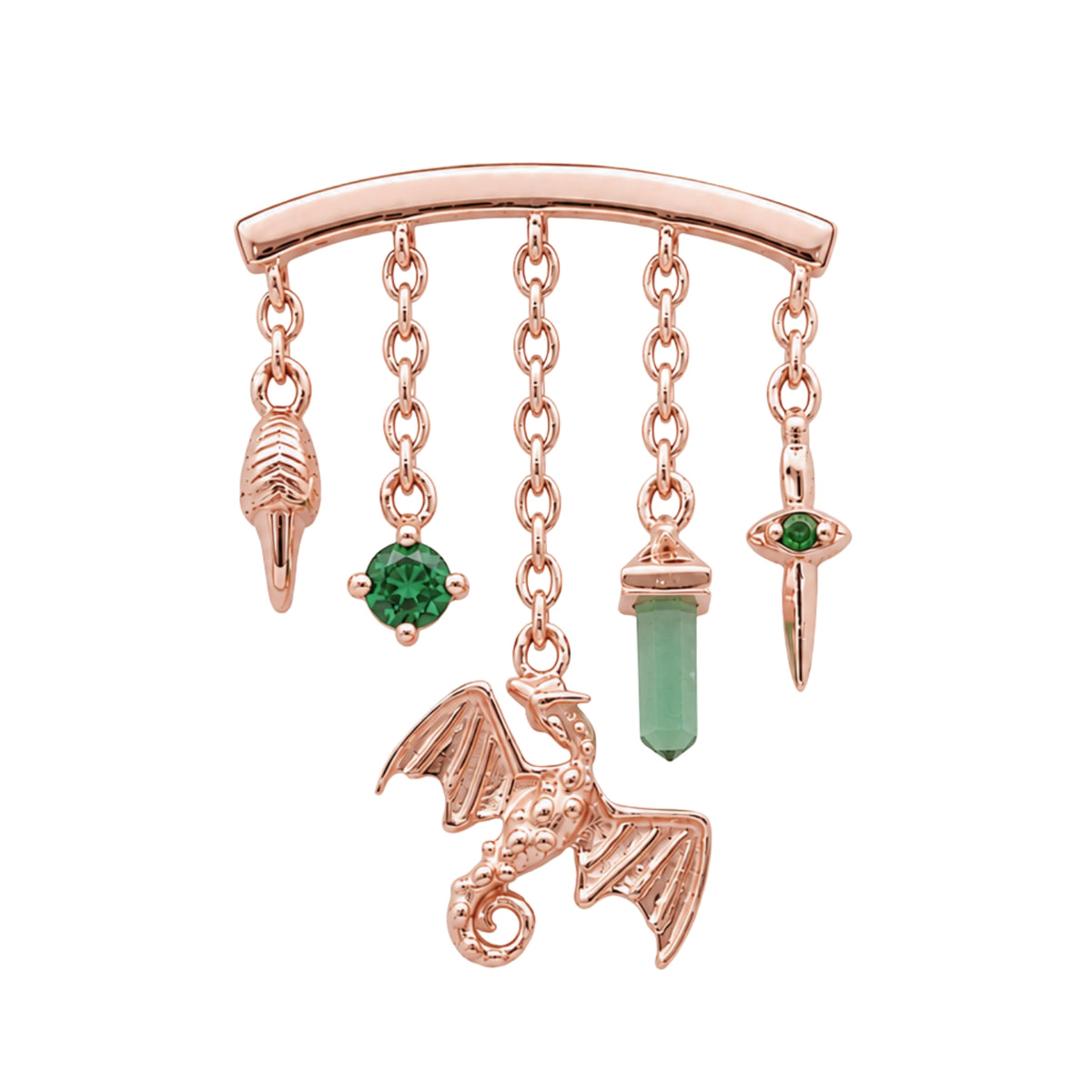 Emerald Amphithere Earring
