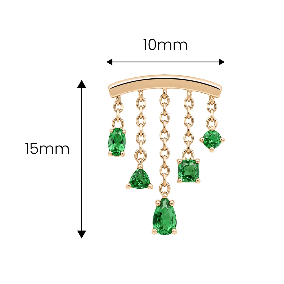 Emerald Multi-Cut Chandelier Earring