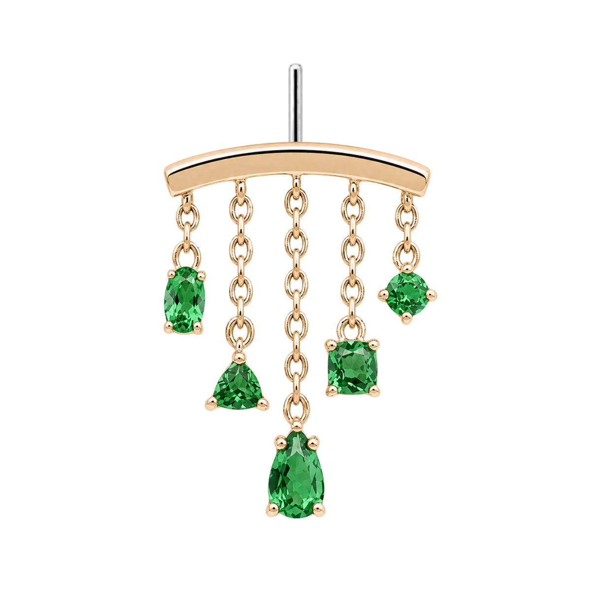 Emerald Multi-Cut Chandelier Earring