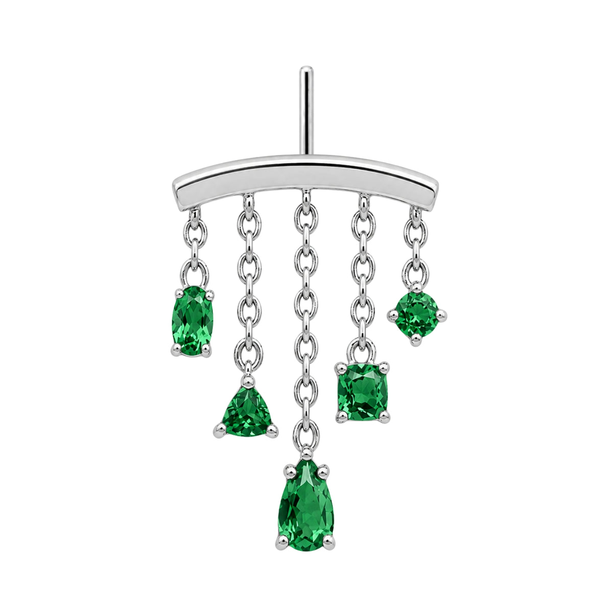 Emerald Multi-Cut Chandelier Earring