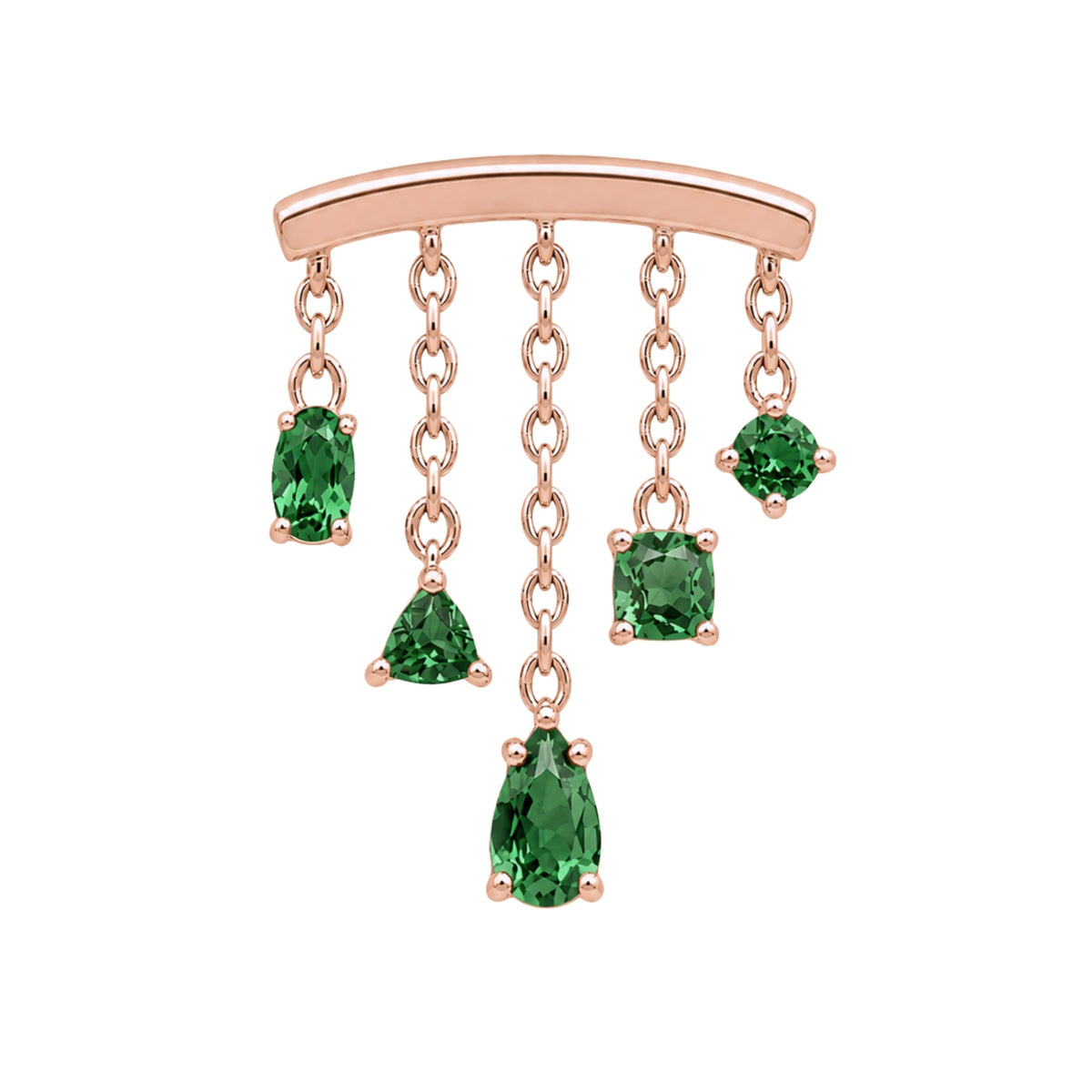 Emerald Multi-Cut Chandelier Earring