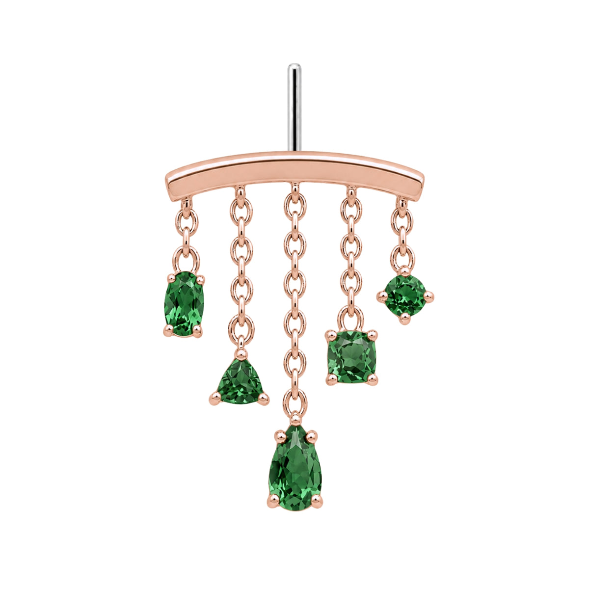 Emerald Multi-Cut Chandelier Earring