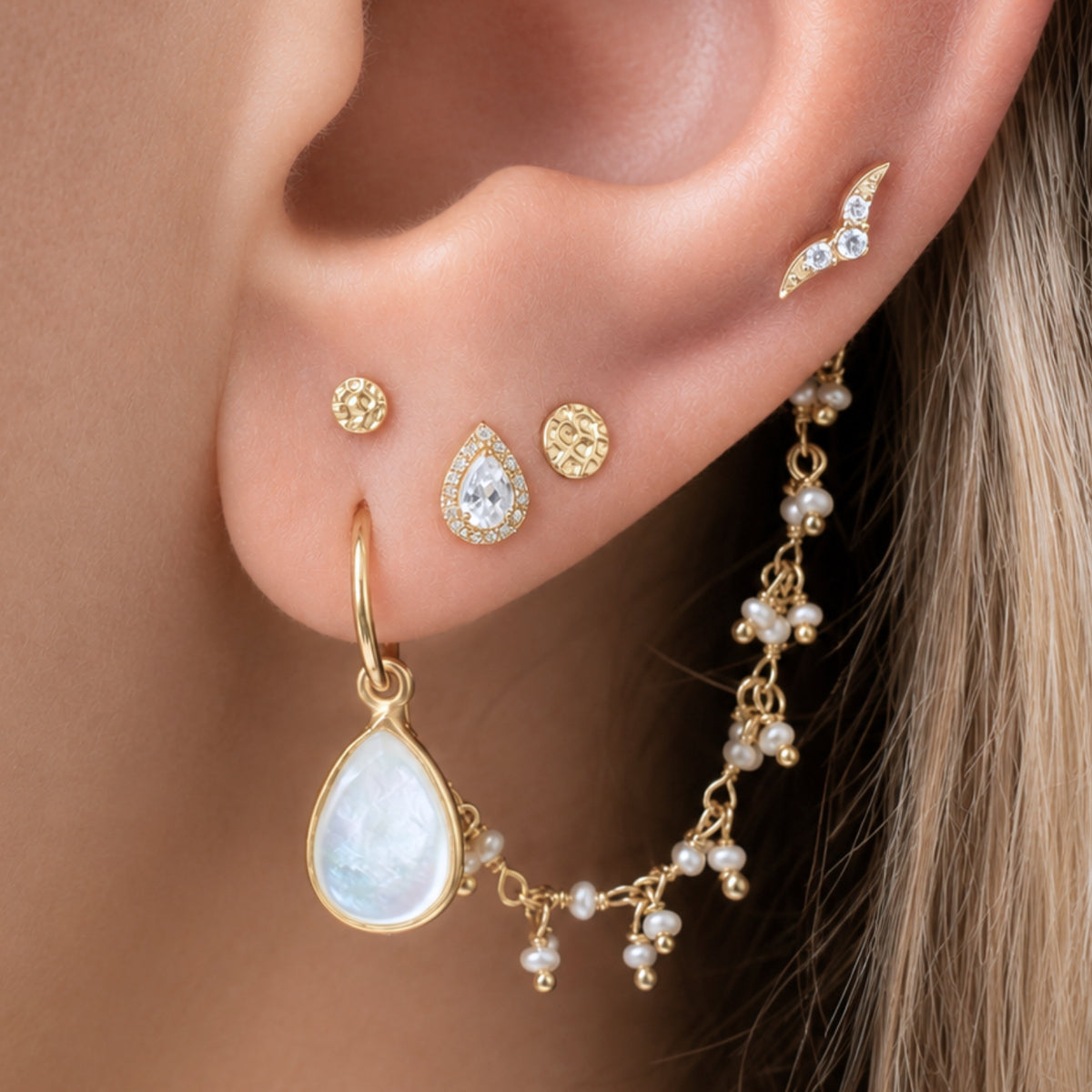 Hammered Disc Earring