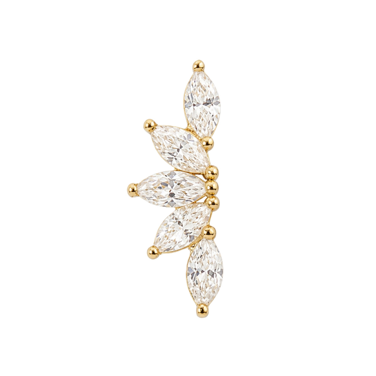 Long Crystal Fan Earring