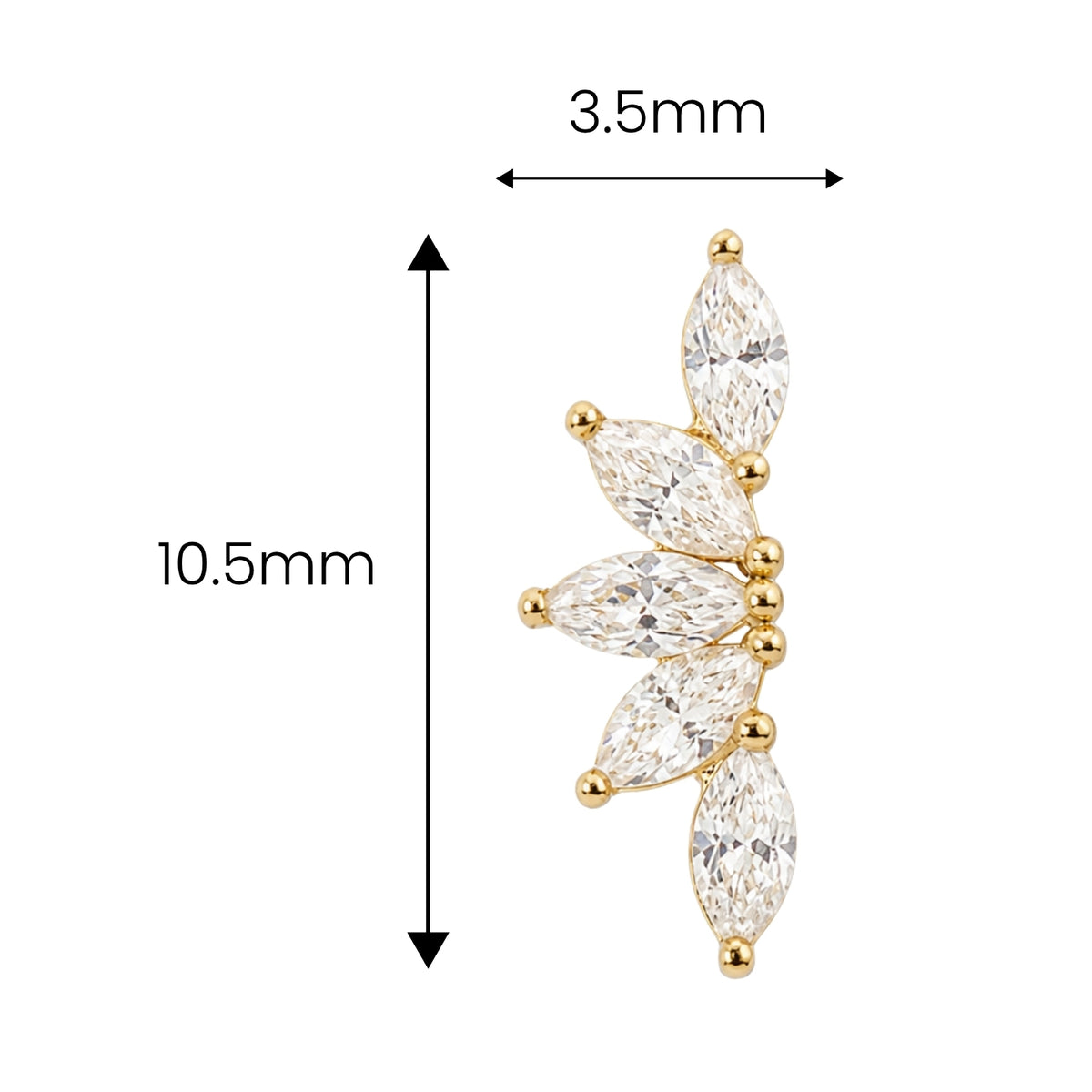 Long Crystal Fan Earring