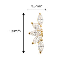 Long Crystal Fan Earring
