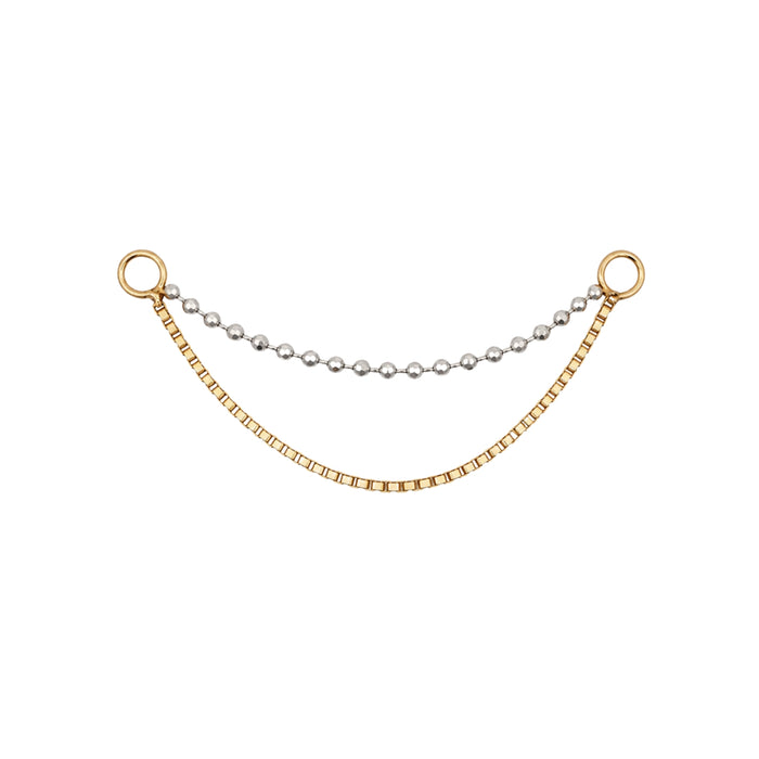 Mixed Metal Ball and Box Chain Connector