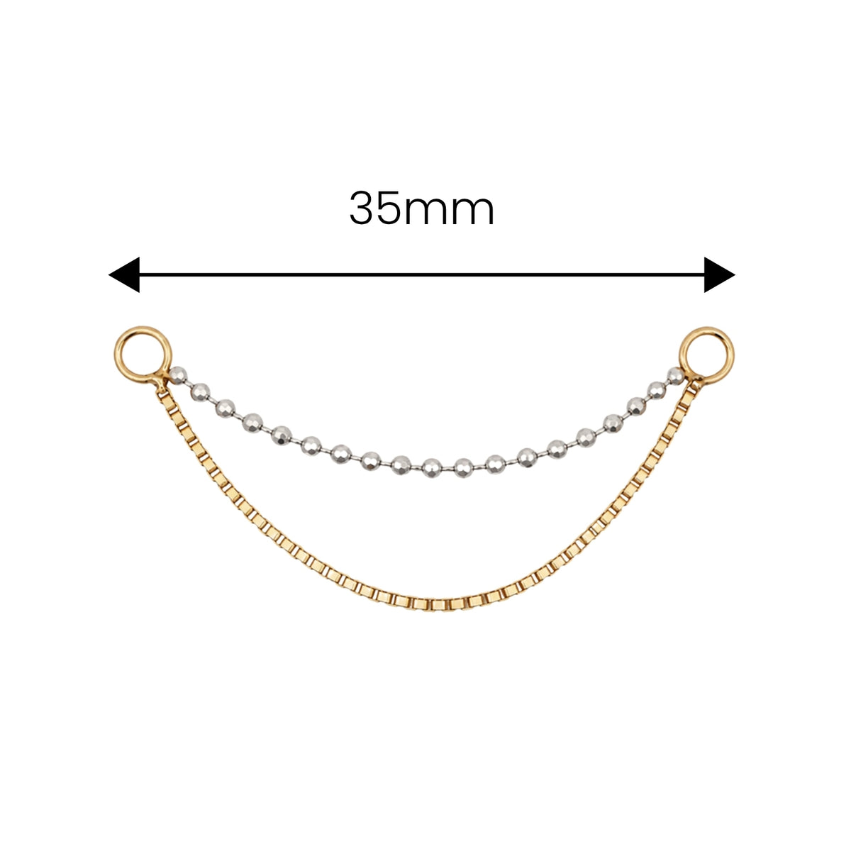 Mixed Metal Ball and Box Chain Connector
