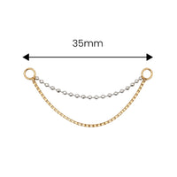 Mixed Metal Ball and Box Chain Connector