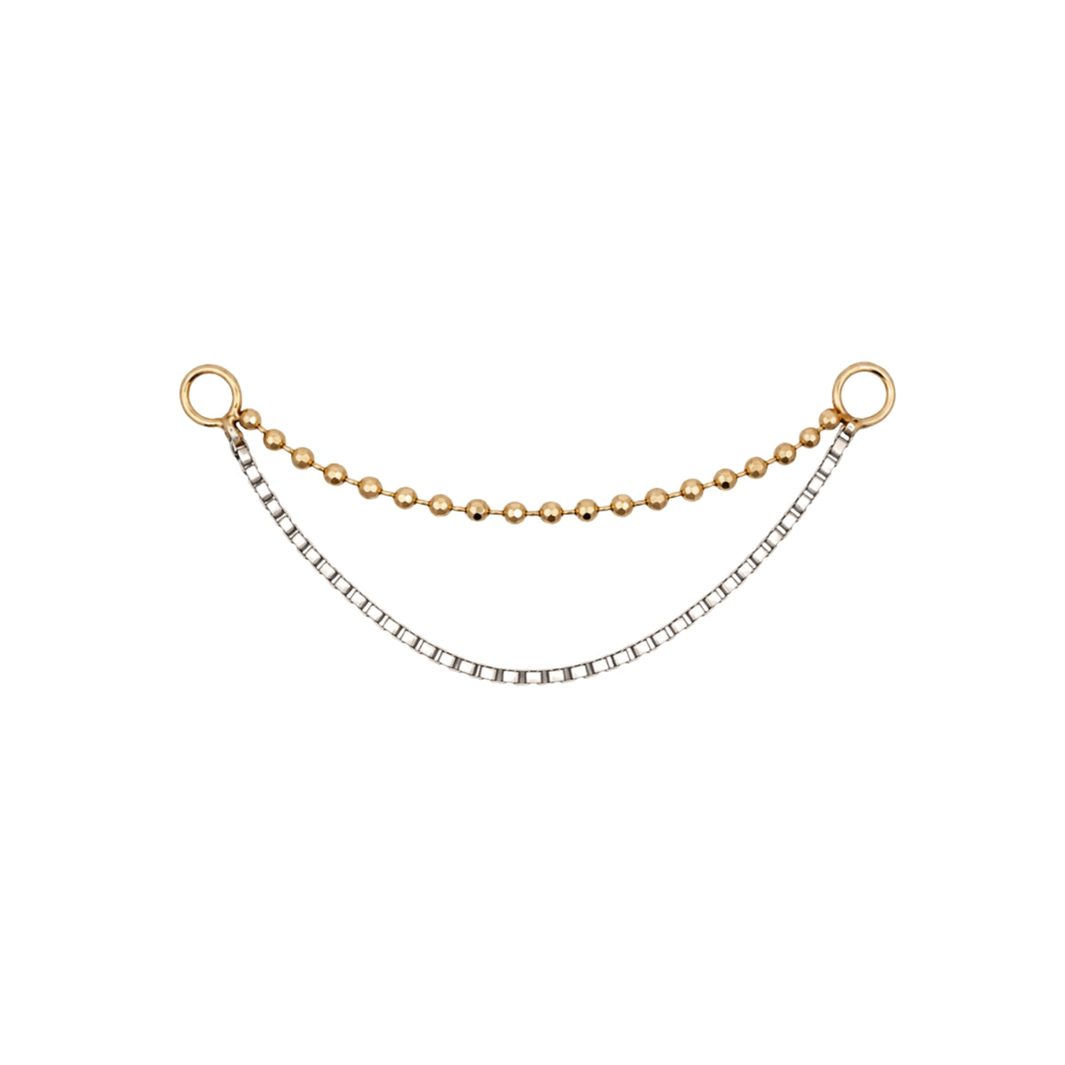 Mixed Metal Ball and Box Chain Connector