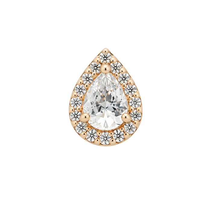 Pave Crystal Droplet Earring