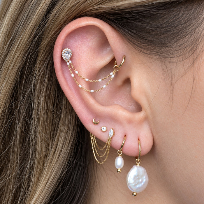Pave Crystal Droplet Earring