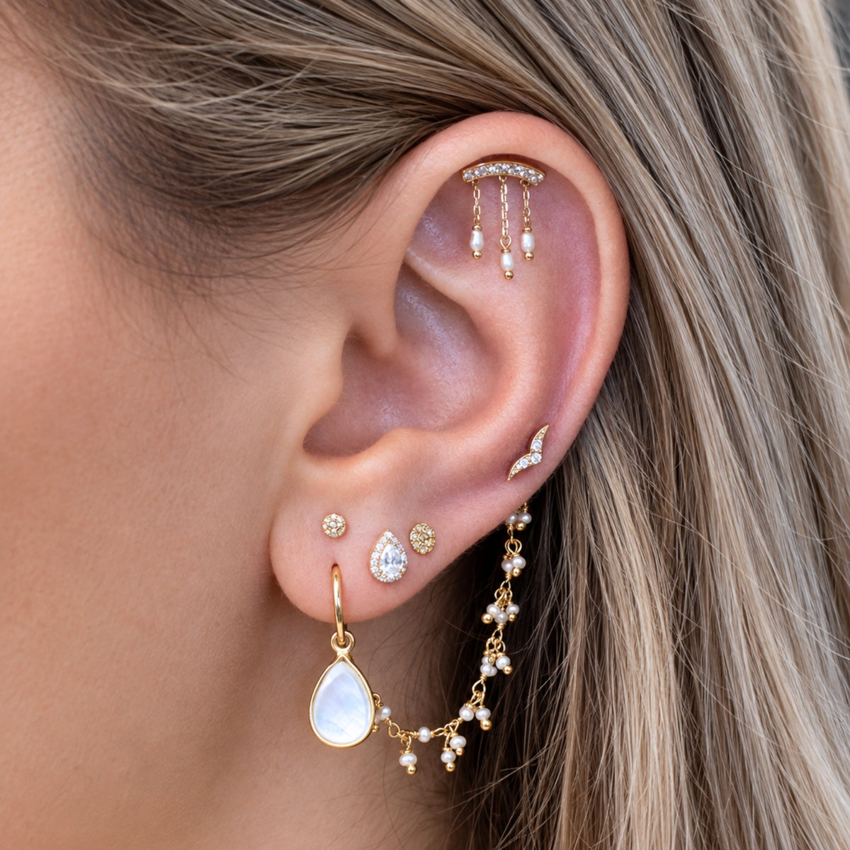 Pave Crystal Droplet Earring