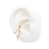 Double Pearl and White Enamel Chain Connector