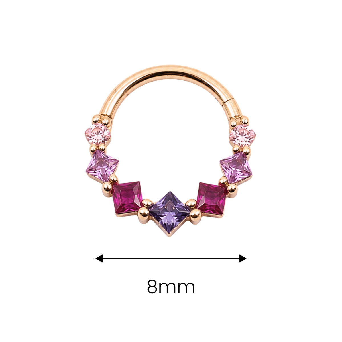 Pink & Purple Crystal Clicker Hoop