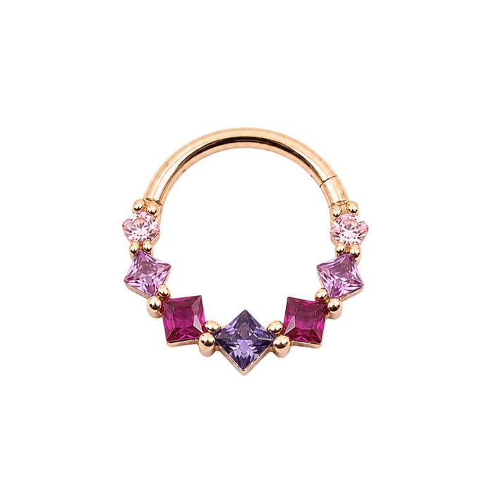 Pink & Purple Crystal Clicker Hoop