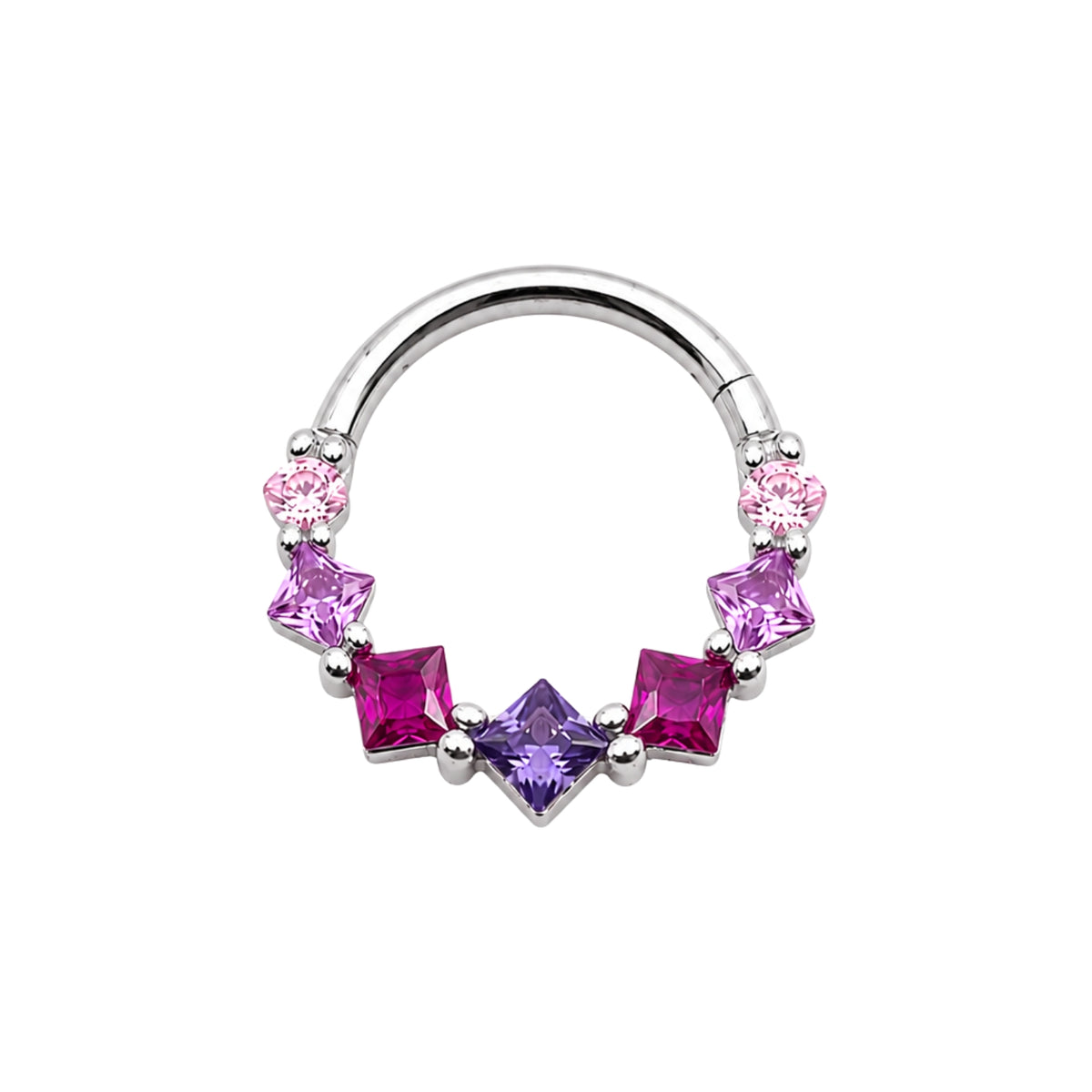 Pink & Purple Crystal Clicker Hoop