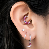 Pink & Purple Crystal Clicker Hoop